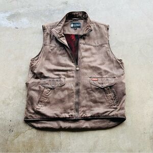 Outback Trading Co Landsman Vest XL Tin Cloth Oil Fleece Lined Aztec Western